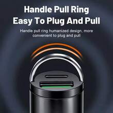 1入裝超迷你隱藏式車用充電器，雙口USB-A與Type-C快充車用充電器，拉環設計，輕巧低調車用轉接器，相容智慧型手機 - 多色 - 查看 7