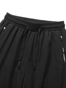 1 pieza Pantalones largos de invierno para mujer, pantalones deportivos casuales con forro térmico y engrosados, pantalones de chándal de moda con cintura elástica y pierna recta, color negro - Negro - Ver 4