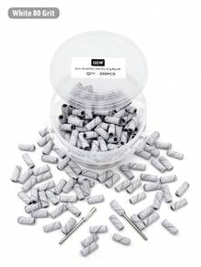200入/盒迷你磨砂環 (80#、120#、180#、240#) + 2支軸心 (3mm) － 電動美甲鑽、美甲配件與工具、去除繭皮、美甲護理用品 - 白色 - 查看 12