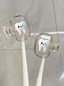 Bộ kẹp bàn chải đánh răng cầm tay họa tiết dấu răng mặt cười, phù hợp dùng tại nhà và du lịch, kẹp lưu trữ bàn chải đánh răng dễ thương, phù hợp cho trường học, nhà và du lịch, quà tặng tuyệt vời cho gia đình và bạn bè, thiết kế cầm tay tiện lợi mang theo, nắp đậy đầu bàn chải chống bụi phù hợp cho du lịch, lựa chọn tốt nhất cho các cặp đôi, bạn bè, gia đình, giáo viên, những người đam mê du lịch, vật dụng thiết yếu cho gia đình - Nhiều màu - Xem 1