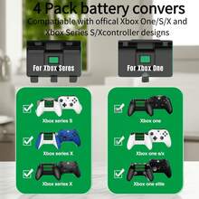 Controller Rechargeable Battery Set 1100mAh High Capacity Dual Charging Mode 3-4 Hours Fast Charge 25-30 Hours Runtime Red/Green LED Battery Indicator Compatible With Xbox One/Series X|S All Series Controllers With Multiple Battery Back Covers - View 6
