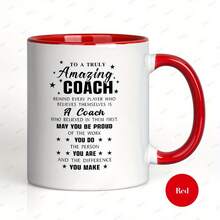 [Envío en 24 horas dentro de México]Taza con estampado doble1 taza de café de cerámica de 11 oz, con diseño de texto inspirador "A un entrenador verdaderamente increíble detrás de cada jugador...", apta para lavavajillas, regalo perfecto para entrenadores, atletas, adultos, regalos para fiestas/vacaciones/deportes - 2 - Ver 9