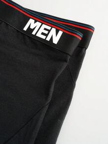 4pcs Underwear Pure Cotton Boxer Briefs - Black - View 4