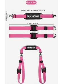 KotteSen 可調節衝浪板/立槳板肩帶，便攜式 SUP 板攜帶帶，加厚緩衝墊，可調長度，省力、不磨皮膚、快速釋放，戶外便攜式立槳板/獨木舟通用肩帶 - 玫紅色 - 查看 5