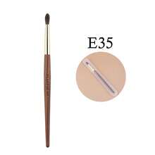 FLUFFIN 1 Stück E35 Präzisions-Faltenpinsel aus Rosshaar, kleiner Falten-Blending-Make-up-Pinsel, hochwertig, Rosenholz mit Kupferrohr - Rotbraun - Übersicht 9