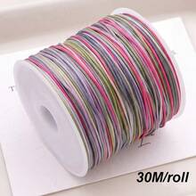 beadia 1 Rollo, 30 Metros, 0.8MM Cuerda de Jade con Teñido Degradado para Manualidades Cuerdas/Hilos Hechos a Mano Adecuados para Colgantes/Material para Cuerdas Tejidas a Mano, Multicolor Hecho a Mano - 30 m/rollo - Ver 29