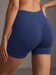 Soyun New Striped Design Women's Yoga Shorts, Butt Lift & Tummy Control, Peach Butt Shaping, Suitable For Fitness And Outdoor Sports Summer - Royal Blue - View 6