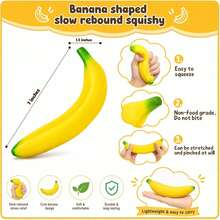 42cm Giant Banana Squeeze Toy, Realistic Soft Rubber Banana Sensory Stress Relief Toy, Venting Prank Gift, Squishy Toy - Multicolor - View 9