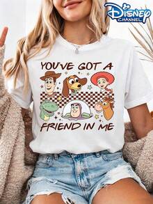 Disney Licensed Toy Story "You've Got A Friend In Me" Print T-Shirt Daily Essential, Perfect For Gifting - 白色 - 查看 1