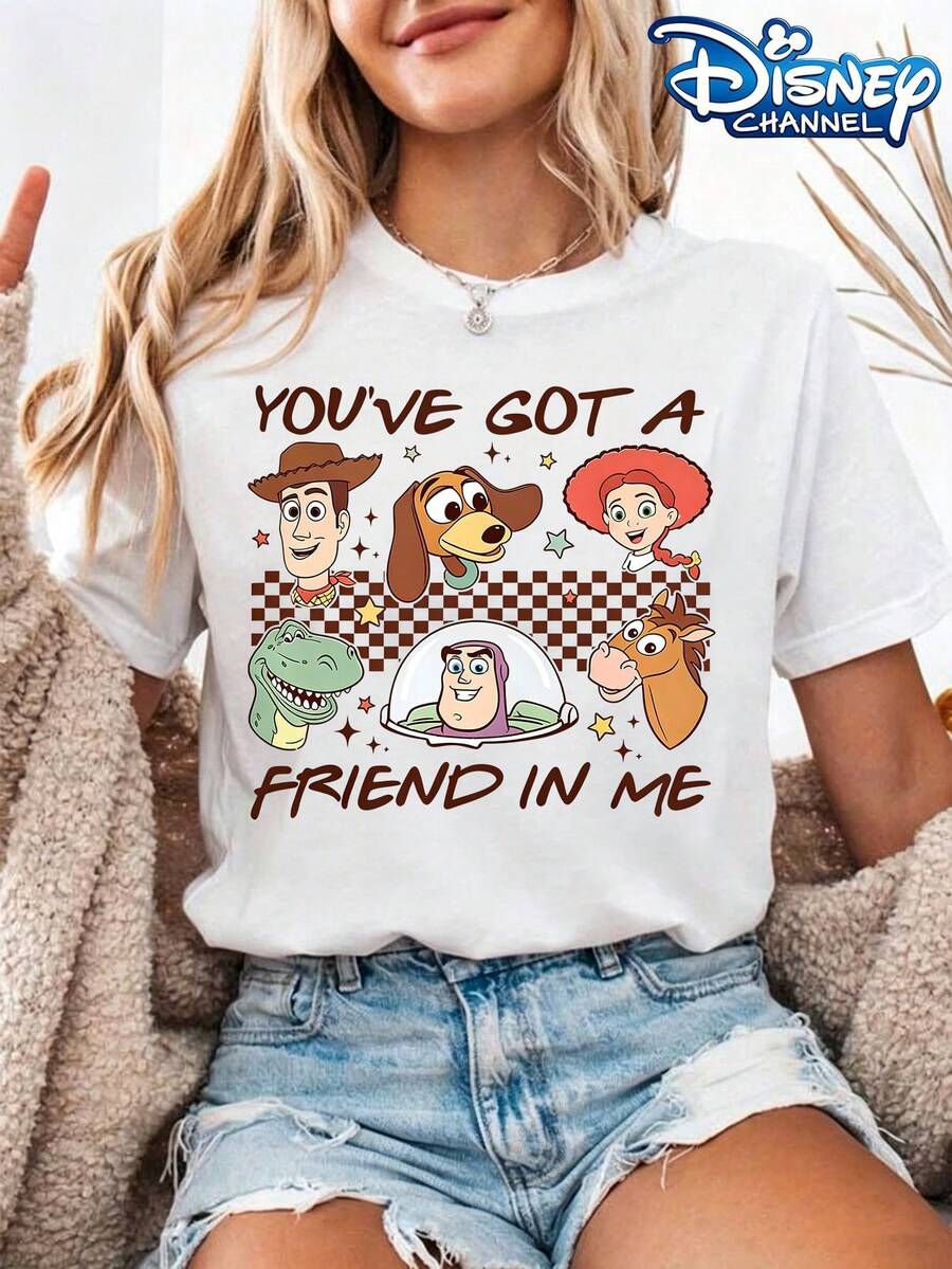 Disney Licensed Toy Story "You've Got A Friend In Me" Print T-Shirt Daily Essential, Perfect For Gifting - 白色 - 查看 1