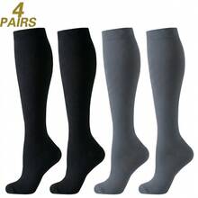 1/3/4/6/8 Pairs Black Beige White Blue Grey Sports Running Cycling Compression Socks, Unisex Circulation Running Nurse Socks - Multicolor - View 41