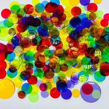 200pcs Bingo Counting Chips, 19mm Bingo Game Tokens, 100pcs Transparent Counting Game Chips, Transparent Plastic Math Markers & Classroom & Mixed Color Bingo Game Chips Bingo Cards - Multicolor - View 7