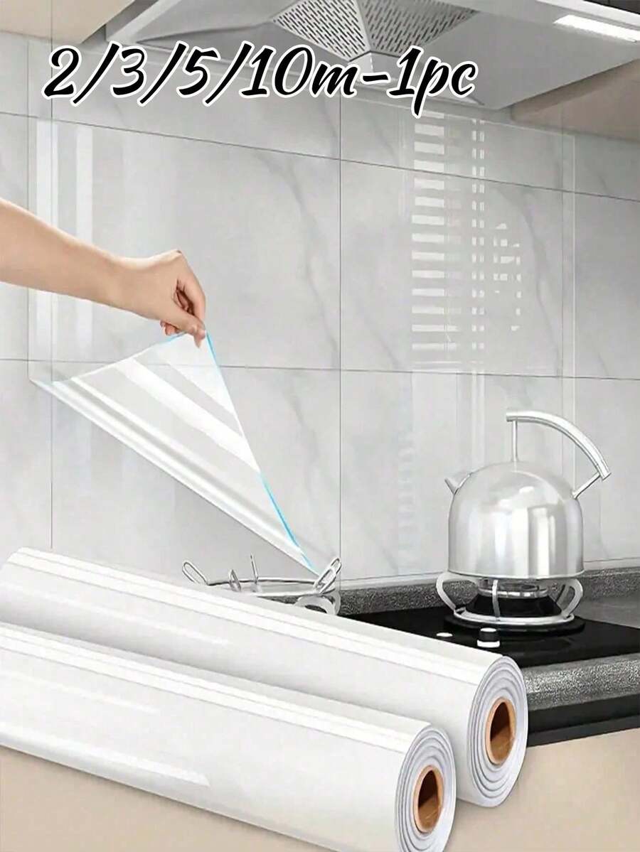 Heat-Resistant Smooth PVC Wall Sticker - Classic Washable Self-Adhesive Kitchen Tile Sticker, Transparent Furniture Protection Film | Plastic Scratch-Resistant Film, Suitable For Sofas And Walls, Cat Scratch Board Alternative, Backsplash, Cabinets, Stove Countertops, Range Hood | Reusable, Electrostatic Adsorption, Easy To Install, Oil-Resistant Waterproof Wall Sticker - Multicolor - View 1