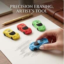 1/8pcs Pcs Random Color Creative Cartoon Car Shape Eraser, Disassemblable & Reassemblable Soft Cleaning Eraser For 2B Pencils Study,Back To School - A - View 1