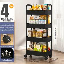 Xe đẩy lưu trữ 2/3/4 tầng chịu lực tháo rời được - Kệ lưu trữ đa năng, phù hợp cho nhà bếp, phòng tắm, văn phòng, phòng ngủ, kệ lưu trữ tiết kiệm không gian, sắp xếp đồ đạc trong nhà, cấu trúc bền bỉ. Kệ di động nhỏ gọn, vật dụng văn phòng, kệ sách - trắng - Xem 12