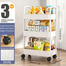 Xe đẩy lưu trữ 2/3/4 tầng chịu lực tháo rời được - Kệ lưu trữ đa năng, phù hợp cho nhà bếp, phòng tắm, văn phòng, phòng ngủ, kệ lưu trữ tiết kiệm không gian, sắp xếp đồ đạc trong nhà, cấu trúc bền bỉ. Kệ di động nhỏ gọn, vật dụng văn phòng, kệ sách - trắng - Xem 14