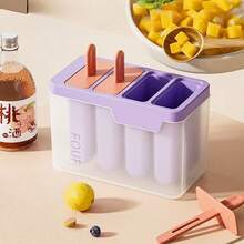 1個 4格兒童DIY自製冰淇淋模具，易脫模冰棒模具，家用 - 彩色 - 查看 2