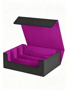 1pc Large Capacity Card Box Holds 1800 Cards For Tabletop Games, Sports Cards, PTCG Decks, With Dividers + Color Cards - Multicolor - View 1
