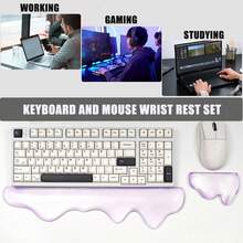 Gel Keyboard And Mouse Wrist Rest Set - Keyboard Wrist Pad And Mouse Support Pad For Office And Gaming, Ergonomic Comfortable Pain Relief For Computer Laptop, Multiple Colors Available - View 9