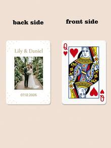 Custom Wedding Photo Playing Cards, Personalized Couple Photo & Text Poker Cards, Custom Keepsake For Wedding Favors, Anniversary, Bridal Shower & Party Gifts, Unique Souvenir For Guests - Multicolor - View 14