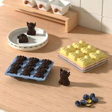 Molde de silicona para hielo con forma de vaca de las tierras altas en miniatura - Rosa - Ver 1