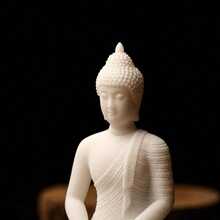 White Marble Bodhisattva Statue Tea Pet Ornament, Suitable For Aquarium Decor, Office Desk, Garden And Modern Chinese Tea Space, Best Gift For Birthday And Graduation - C - View 8