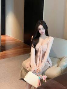 Women Two-Piece Outfits - Pink - View 7