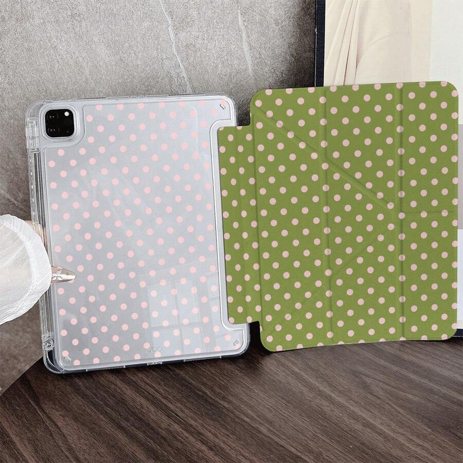 1個淺粉色圓點平板翻蓋保護殼,附筆槽,適用於 iPad 10代 10.9吋 2022 智慧保護殼/Air 13(M3 2025)/Air 11(M3 2025)/Air 11(M3 2025)/11(A16 2025)/適用於 Galaxy Tab S10+/S9/A9,適用於小米 5/5PR/6/6PRO/7/7PRO,適用於 Oppo Pad,適用於華為 Matepad,適用於榮耀 Pad - 彩色 - 查看 1