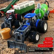1:24 Scale Remote Control Tractor Toy Electric Alloy Farm Truck with Headlights RC Car Set for Boys Birthday Christmas Gifts - brazo delantero - Ver 7