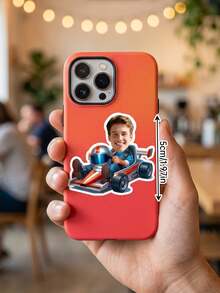 Pegatinas faciales personalizadas con tema de carreras, etiquetas de sellado con foto personalizada para decoración de regalos, decoración de pegatinas con diseño de carreras, decoración de fiesta de cumpleaños con tema de carreras, suministros para fiesta con tema de carreras, recuerdos de fiesta de feliz cumpleaños, regalos personalizados - Multicolor - Ver 6