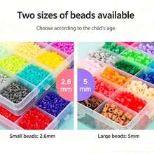 12,000顆/盒 5mm 高品質 Perler 熔珠，多色多巴胺 Perler 熔珠（24色 Perler 熔珠）小孔熔珠，彩色珠子套組－適合手工藝與裝飾，高品質像素拼圖珠，高品質手工禮物 - 彩色 - 查看 5