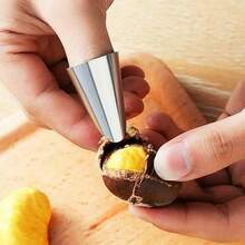 2pcs/4pcs/5pcs Stainless Steel Vegetable Picking Finger Nail Protector, Finger Guard Sleeve, Finger Cap, Garlic Peeling & Edamame Pinching Thumb Knife - Silver - View 4