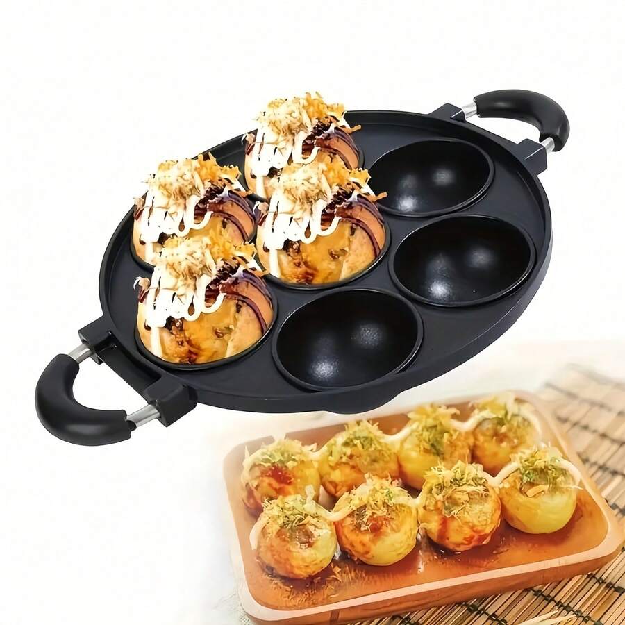 1pc Multi-Functional 7-Hole Octopus-Shaped Mold, Egg Cake Mold And Multi-Functional Non-Stick Kitchen Cooking Pot, Easy To Clean And Space-Saving Design - Perfect For Home Cooking And Outdoor Activities