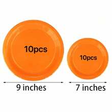 100/50/20/10pcs Orange Round Dessert Cake Plates, Includes 7 Inch And 9 Inch, Bulk Party Supplies, Orange Sturdy Party Plates Suitable For Birthday, Wedding, Baby Shower, Gender Reveal Party, Etc. - Orange - View 13