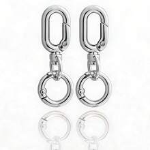2pcs Double Opening Swivel Clasp Clips Metal Spring Snap Hooks Key Chain Clips For Lanyard Making DIY Crafts Jewelry Bags Purses Accessories - Multicolor - View 10