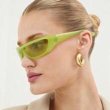 1pc Wrap-Around Eyewear, Bold Design, Matching Outfits, For Graduation Father's Day Summer Gifting - C2-Khung xanh và tấm xanh - Xem 7