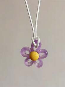 Korean Fashion Harajuku Vintage Cute Colorful Acrylic Flower Pendant Choker Necklace Neck Charm Women Y2K EMO Jewelry Accessories - Flowers - View 6