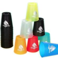 YJ 12pcs Fast Stacking Cups Transparent Stacking Game Fun Indoor Game Stacking Cups Speed ​​Cup Training Quick Reaction - Naranja - Ver 2
