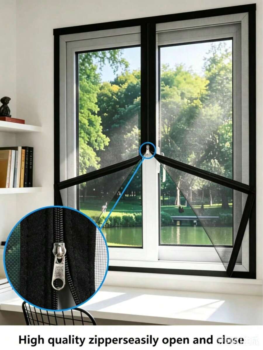 Estilo Cremallera, Pantalla Repelente de Mosquitos Autoadhesiva, Pantalla de Ventana, Pantalla de Ventana, Pantalla de Ventana, Removible, Adecuada para Ventanas del Hogar.