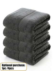 1pc/4pcs Set Of Modern Solid Color Cotton Towels, Super Soft, Highly Absorbent, Quick Drying, Standard Size Face Towels, Lightweight, Non-Shedding, Suitable For Sauna, Durable Bathroom Accessory, Elegant Gift - Multicolor - View 1