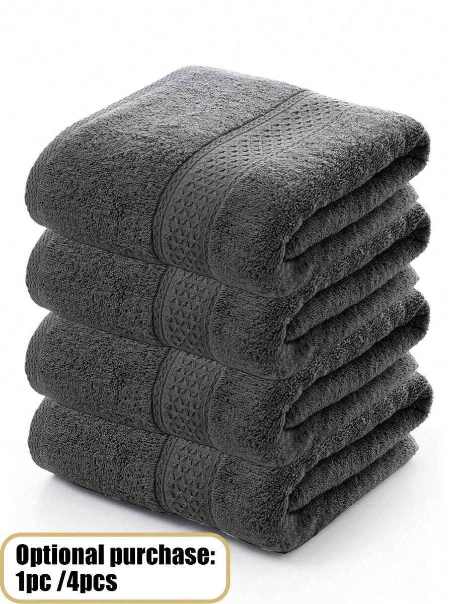 1pc/4pcs Set Of Modern Solid Color Cotton Towels, Super Soft, Highly Absorbent, Quick Drying, Standard Size Face Towels, Lightweight, Non-Shedding, Suitable For Sauna, Durable Bathroom Accessory, Elegant Gift - Multicolor - View 1
