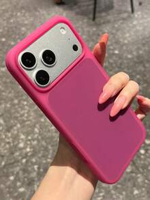 霧面親膚果凍軟手機殼，適用於 iPhone 18 Pro Max 18Pro 17 Promax 17Pro 17 16 15 14 13，超薄液態矽膠防震保護背蓋 - 火龍果色 - 查看 3