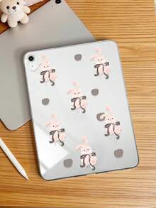 1個 TPU 軟殼蝴蝶結兔子圖案彩繪平板保護殼，適用於 iPad 10.2/10.5/Air4/Air5/10.9/Pro 11"/10代/Air 11-In.(M2)-2024/Pro 11-In.(M4)-2024/Air 11-Inch (M3) 2025/(A16) 11 Inch 11代 2025/Air7(M3)2025 (11-Inch)/Air 8(M4)2026(11-Inch)/Mini1/2/3/Mini4/Mini5/Mini6/Mini7/Air/Air2/9.7/Galaxy Tab A7 10.4 Inch/A8 - 彩色 - 查看 3