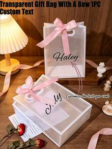 Customized Name Gift Bag, High Quality Personalized Design, Suitable For Bridesmaid Gifts Wedding Party, Reusable Fashion Makeup Bag Storage Bag, Party Gift Bag, Back To School Season - Multicolor - View 4