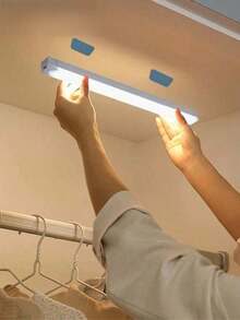 1/6 piezas Luz LED recargable con sensor de movimiento para armario, luz nocturna, luz decorativa, 3 temperaturas de color ajustables, adecuada para armarios, roperos, cocina, dormitorio, armarios, escaleras, pasillos, decoración del hogar e iluminación portátil - Luces de gabinete - Ver 2