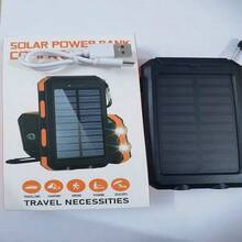 Banco de energía Solar, batería de repuesto de 20000mAh, gran capacidad, carga rápida, cargador portátil, brújula, energía de respaldo impermeable para exteriores - Verde + 20000 mAh - Ver 2