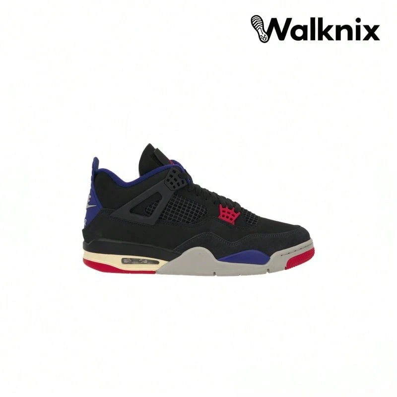 Air Jordan 4 Retro 'Rare Air - White Lettering' Black Fire-Red Deep-Royal-Blue Dark--Grey Tech-Grey Sneakers Men FV5029-003 - 彩色 - 查看 1