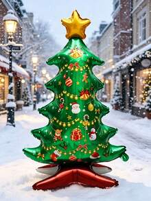 1 Christmas Tree-Shaped Balloon, Suitable For Christmas-Themed Events, Holiday Parties, Outdoor Yard Decorations, Storefront Displays, Creating An Indoor Atmosphere, Themed Decorations, Festive Occasions, - Christmas Tree Balloons - View 7