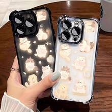 Gato Carcasa celular diseño moderno con protección completa contra caídas y rasgos, apta para múltiples modelos móviles como serie  5 hasta  17 Pro Max incluyendo Mini, Plus, Pro, Pro Max y 16e,  Galaxy serie A y S con A03,A04,A04e,A05,A06,A12,A15,A22,A32,A34,A35,A54,A55,S23,S24 Ultra, celulares  Moto G52,G54,G84, dispositivos  Poco C40,C65,M5s,M6 Pro 4G,X5,X6,X6 Pro y Redmi 9A,A3,Note 11 4G, funda cómoda duradera ideal para uso cotidiano personal - Negro - Ver 5