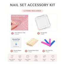 10 Pieces Handmade Press Nails, Reusable Fake Stilettos Luxurious Gemstone Crystal Design, Full Cover Adhesive Tape DIY Women's Manicure Tool Kit(Long Ladder(XS)) - Long Ladder(XS) - View 7